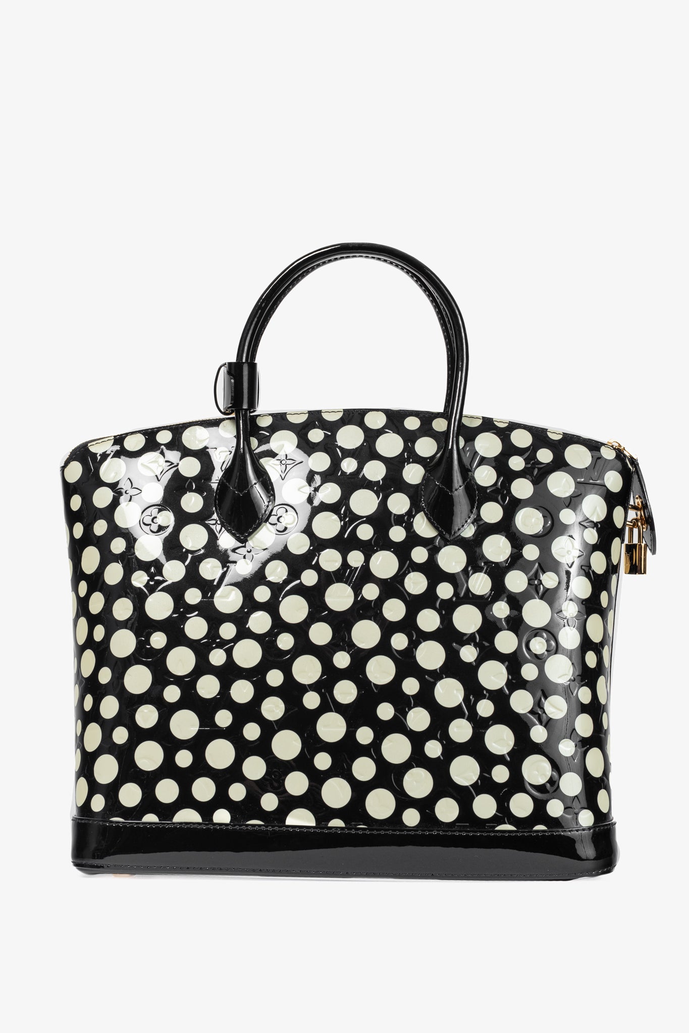 Louis Vuitton x Yayoi Kusama Lockit MM Infini Noir Monogram Vernis Dots Tote