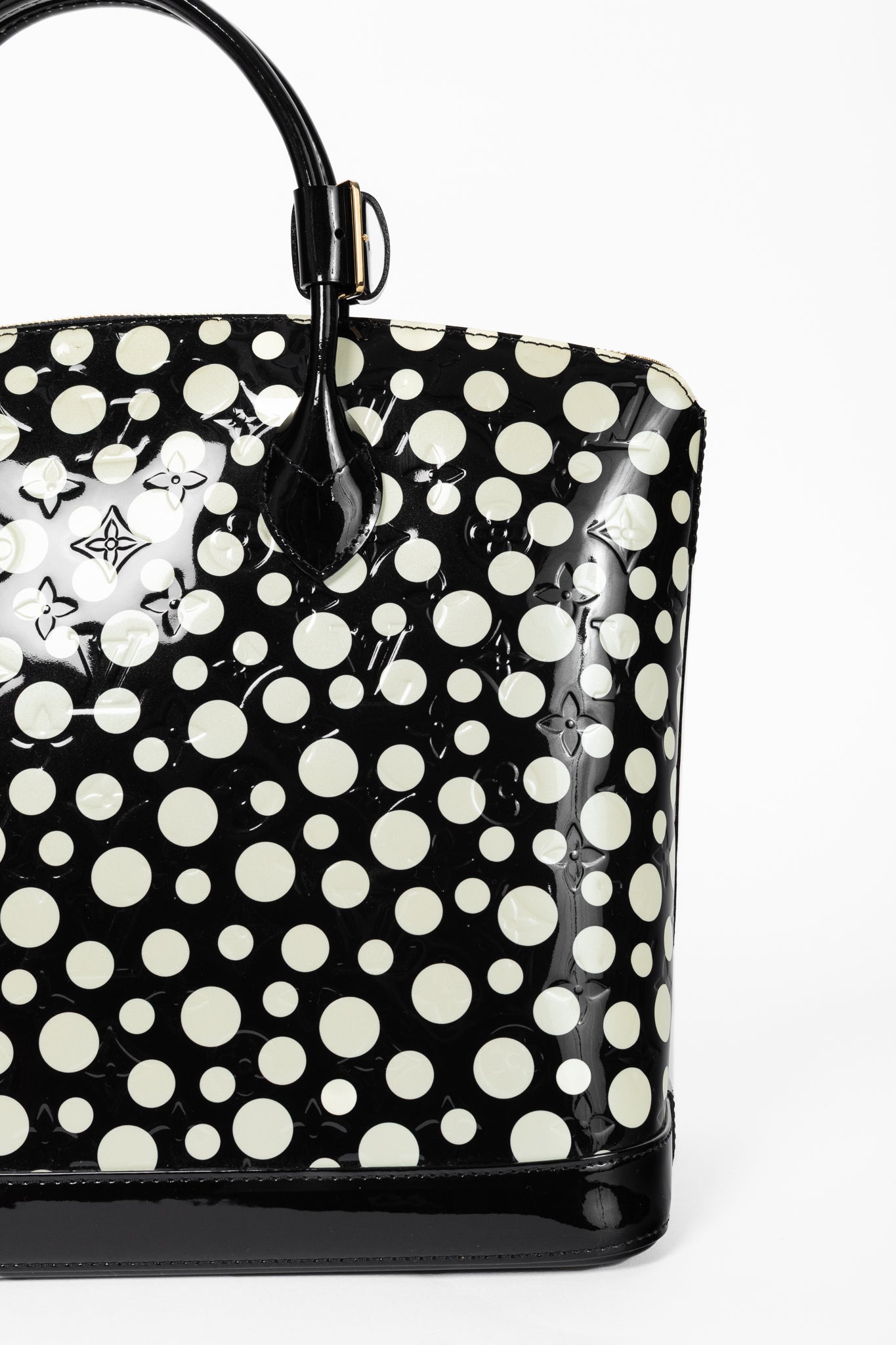 Louis Vuitton x Yayoi Kusama Lockit MM Infini Noir Monogram Vernis Dots Tote