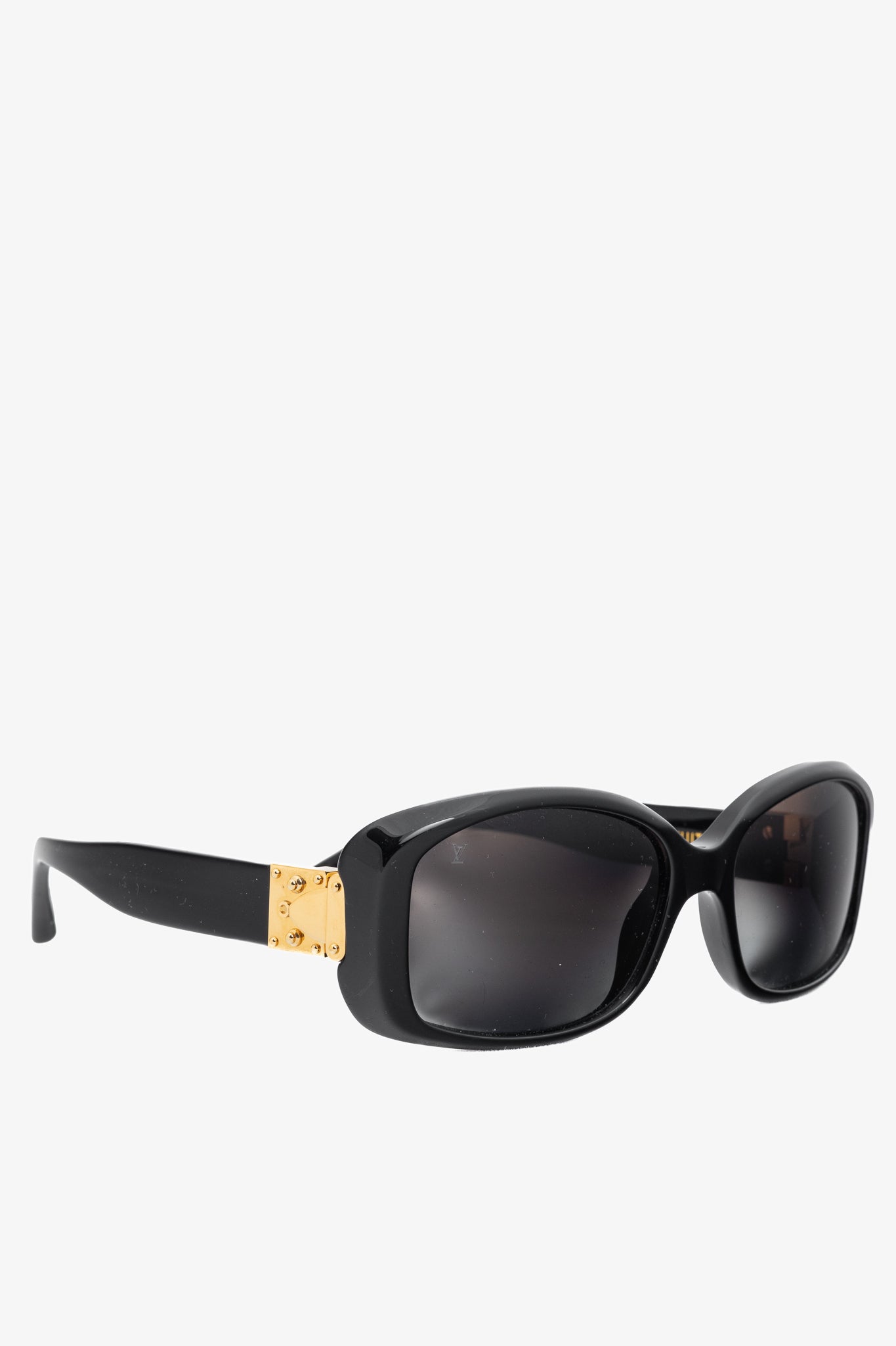 Louis Vuitton Z0005W Black Acetate Gold-Tone-Hinge Rectangular Sunglasses
