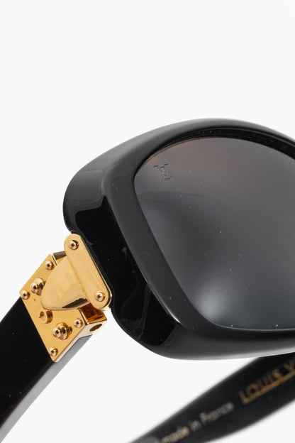 Louis Vuitton Z0005W Black Acetate Gold-Tone-Hinge Rectangular Sunglasses