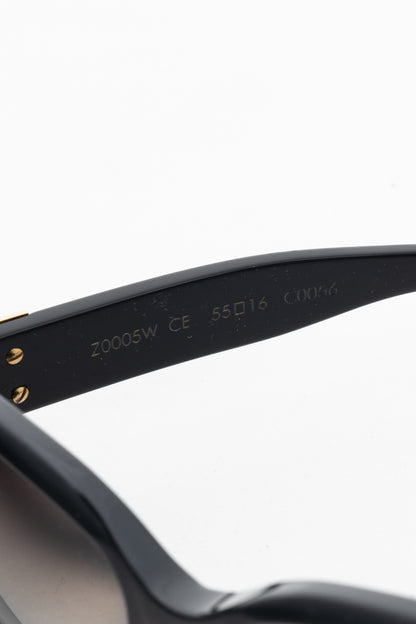 Louis Vuitton Z0005W Black Acetate Gold-Tone-Hinge Rectangular Sunglasses
