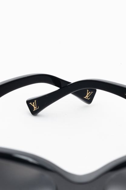Louis Vuitton Z0005W Black Acetate Gold-Tone-Hinge Rectangular Sunglasses