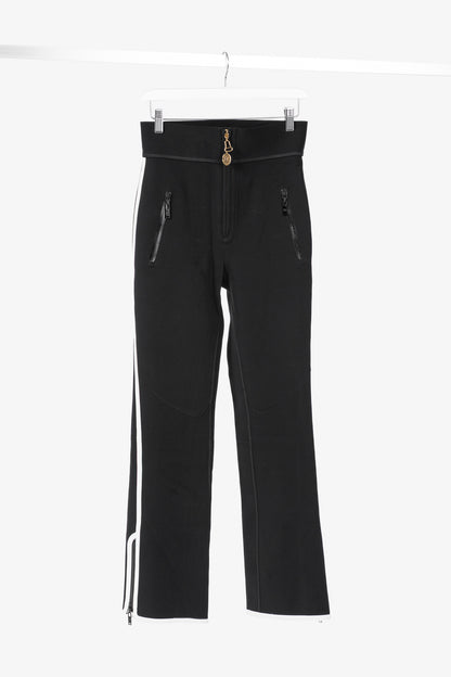 Louis Vuitton Black Stretch Piped Flared Pants