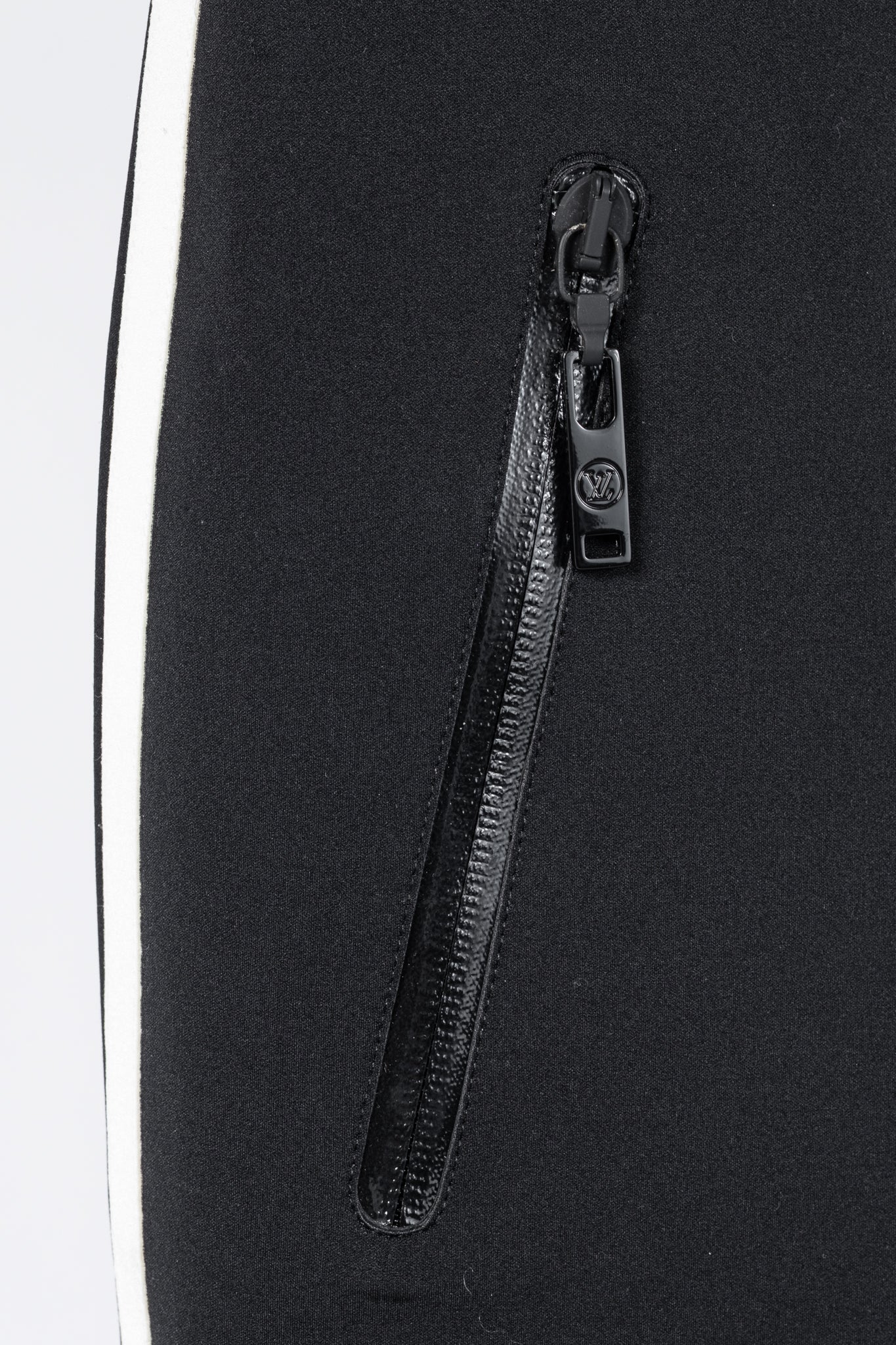 Louis Vuitton Black Stretch Piped Flared Pants