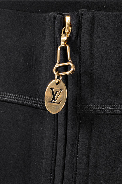 Louis Vuitton Black Stretch Piped Flared Pants