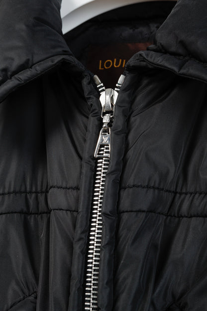 Louis Vuitton Black Belted Patch Goose-Feather-Fill Puffer Jacket