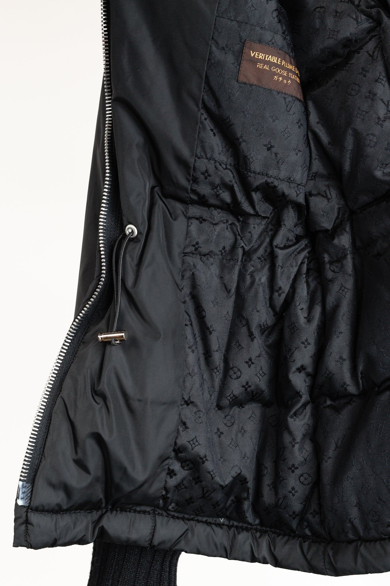 Louis Vuitton Black Belted Patch Goose-Feather-Fill Puffer Jacket