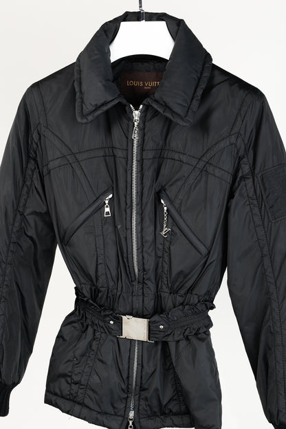 Louis Vuitton Black Belted Patch Goose-Feather-Fill Puffer Jacket