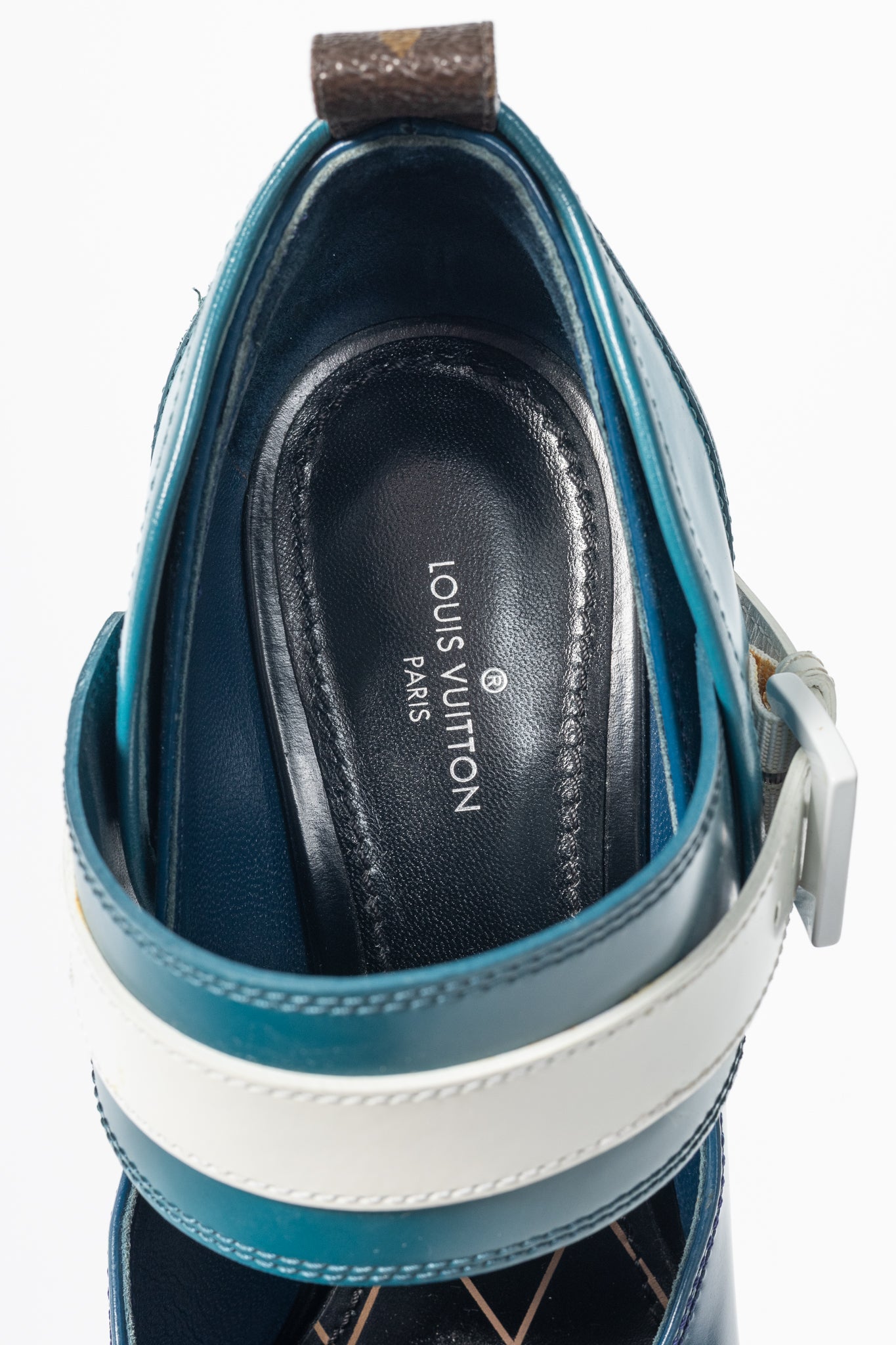 Louis Vuitton AW15 Runway Blue & Black Colourblock Mary Jane Heels