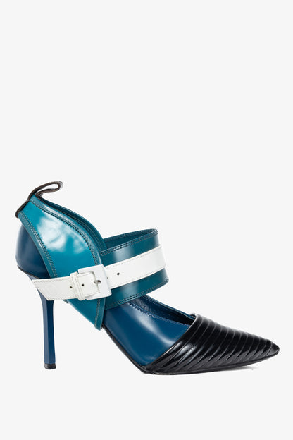 Louis Vuitton AW15 Runway Blue & Black Colourblock Mary Jane Heels