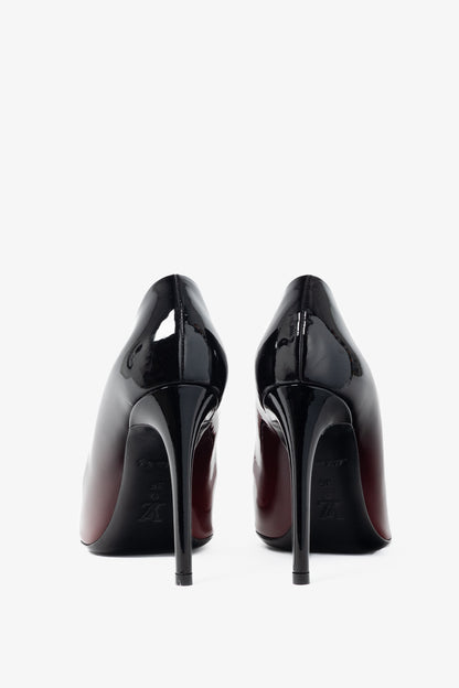 Louis Vuitton Gossip Red & Black Ombre Patent Leather Cube Heels