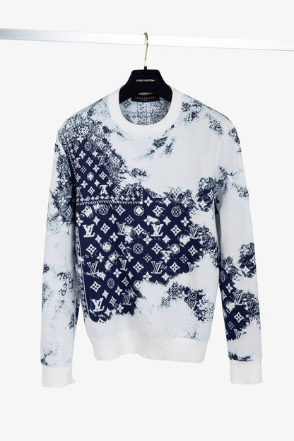 Louis Vuitton Indigo & White Monogram Bandana Crewneck Sweater