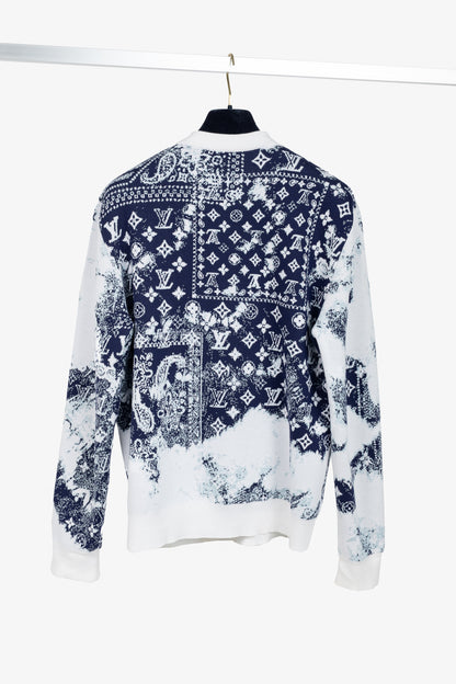 Louis Vuitton Indigo & White Monogram Bandana Crewneck Sweater