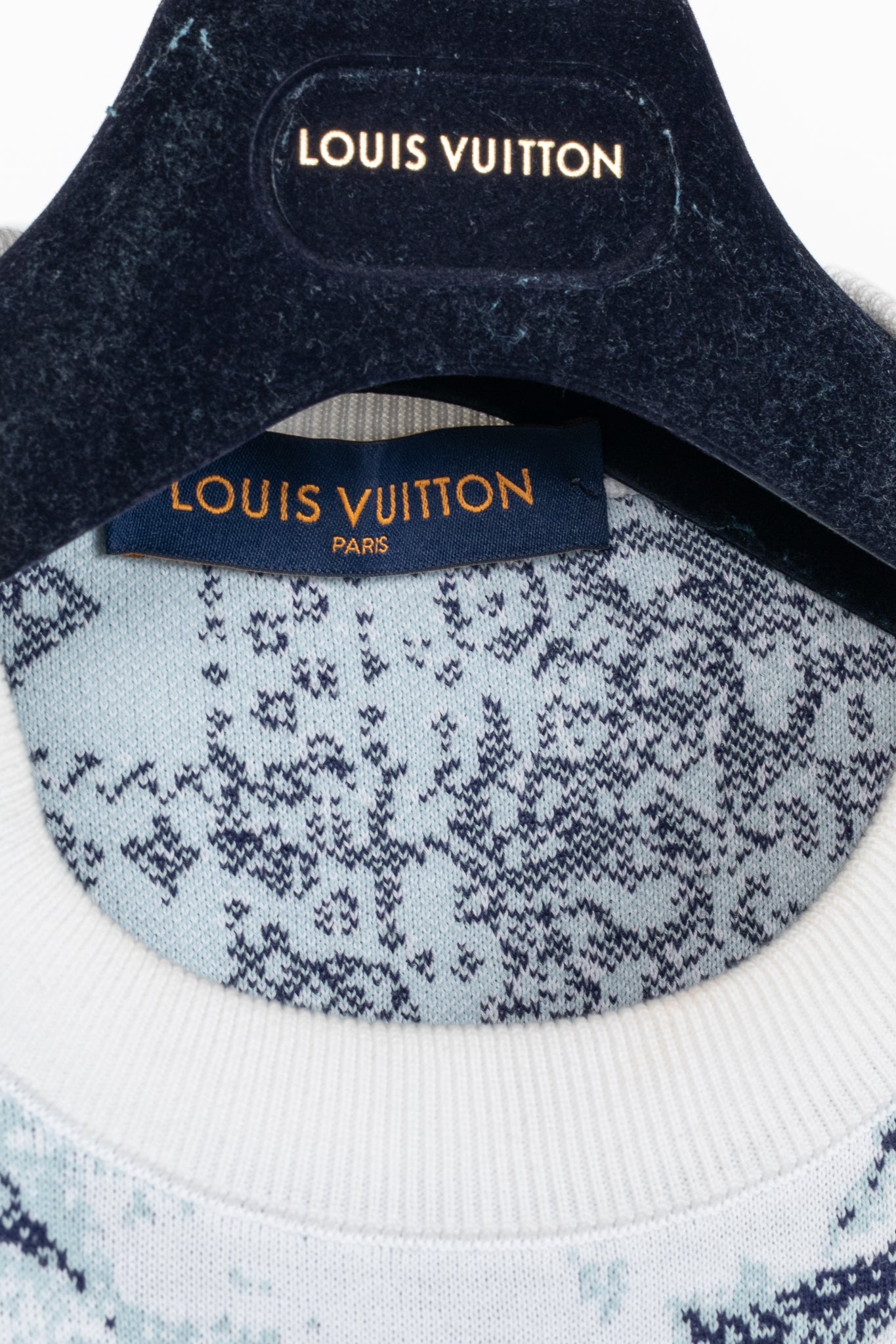 Louis Vuitton Indigo & White Monogram Bandana Crewneck Sweater