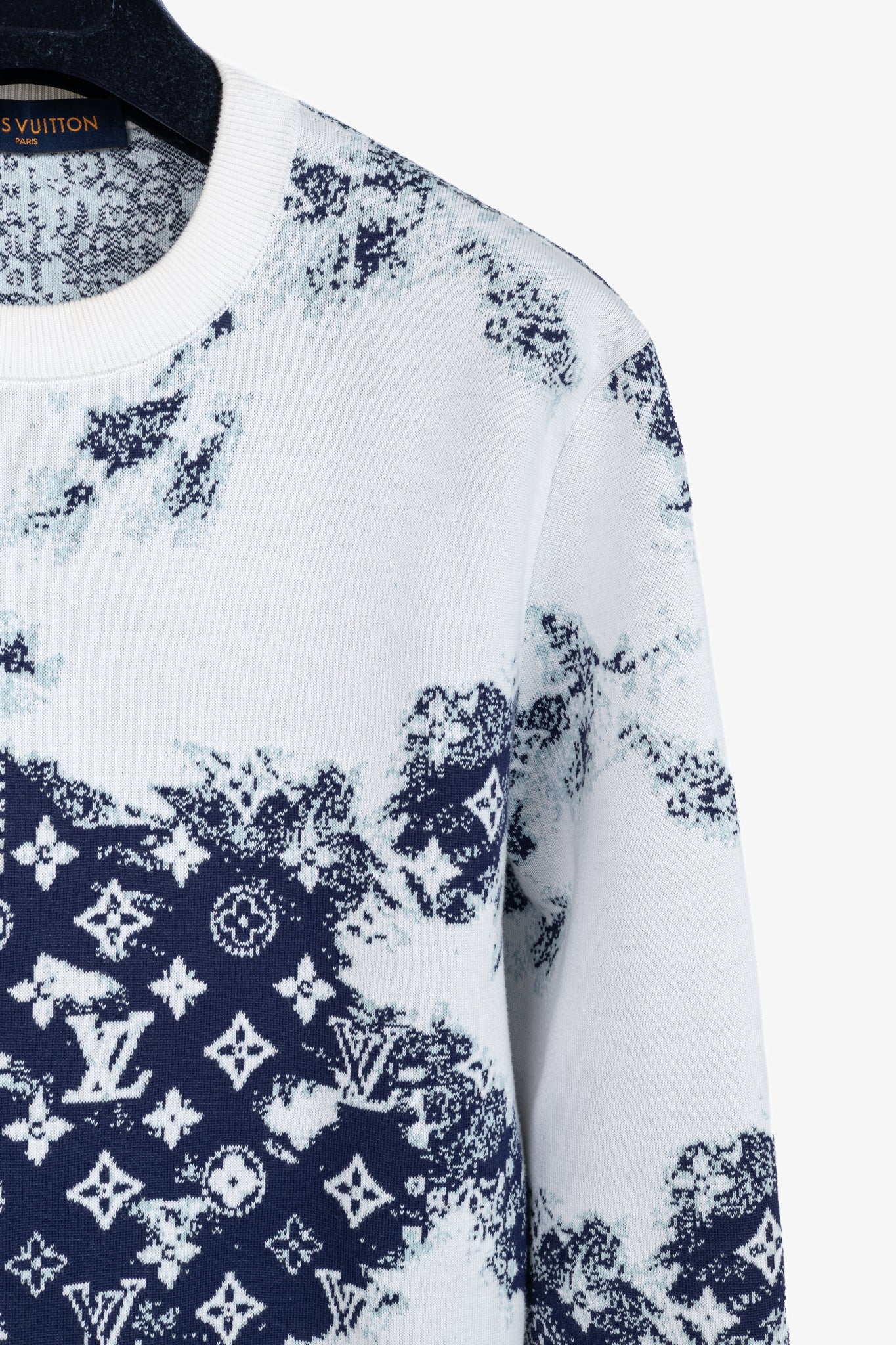 Louis Vuitton Indigo & White Monogram Bandana Crewneck Sweater