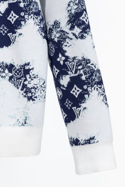 Louis Vuitton Indigo & White Monogram Bandana Crewneck Sweater