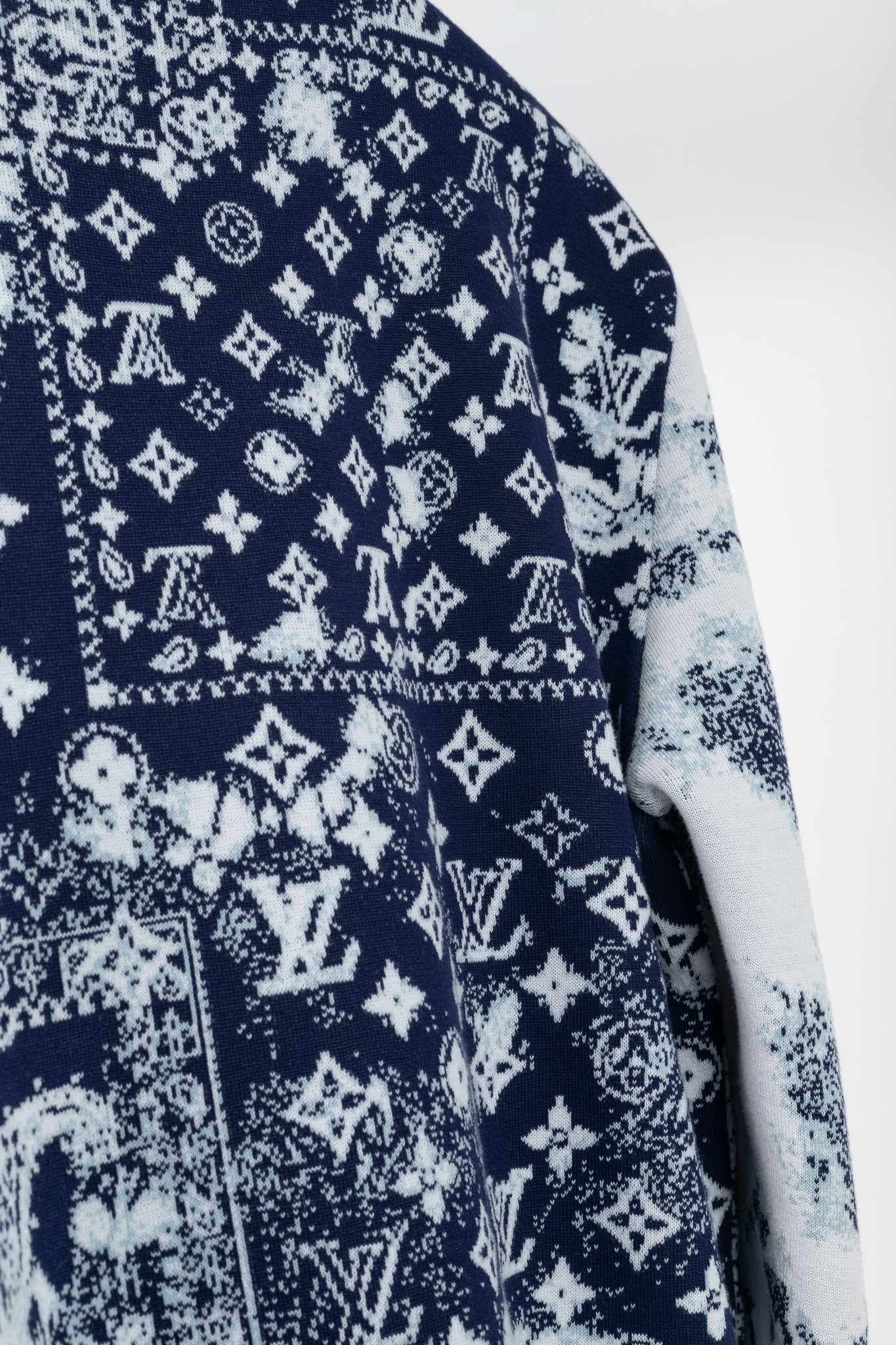 Louis Vuitton Indigo & White Monogram Bandana Crewneck Sweater