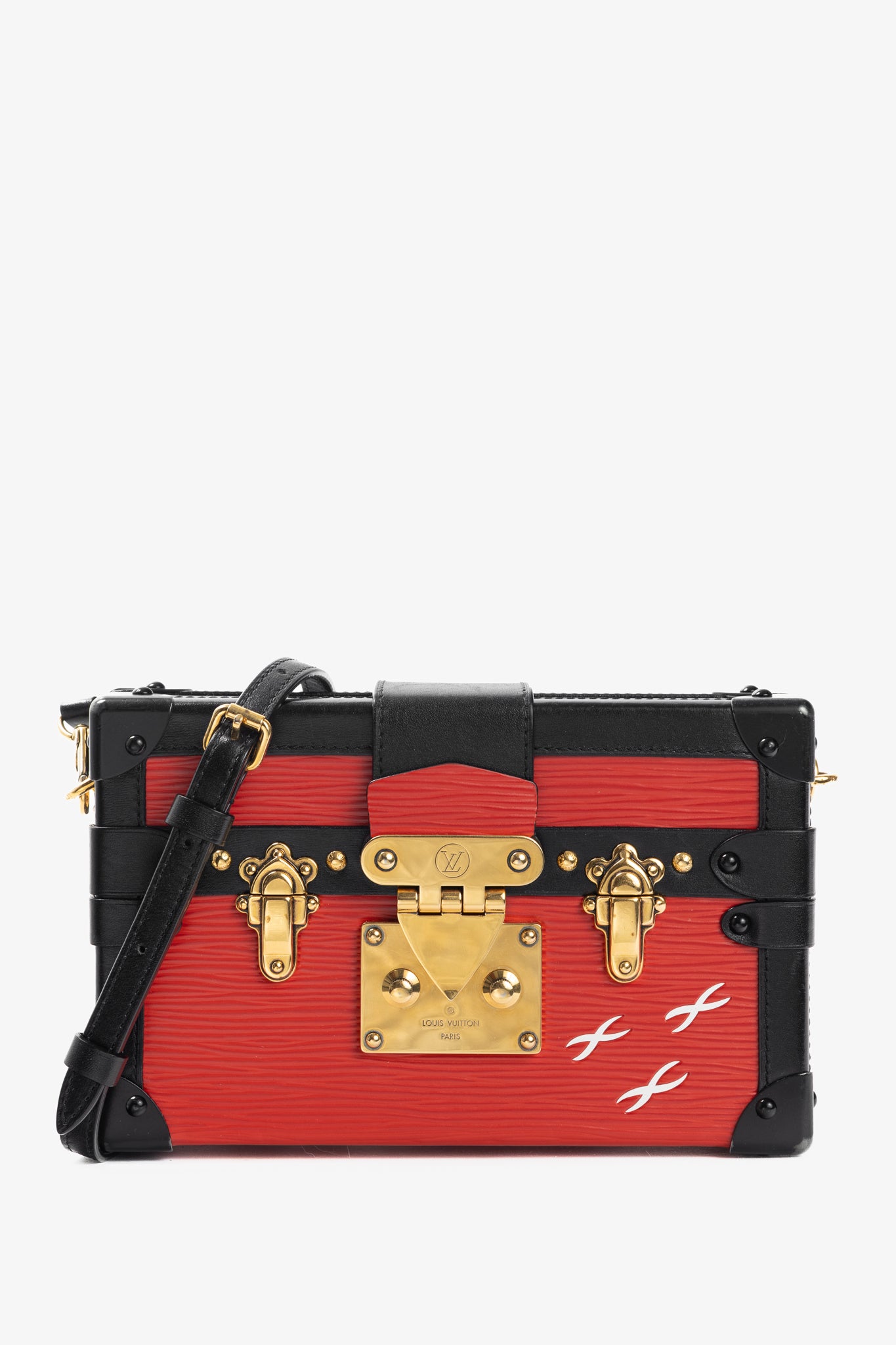 Louis Vuitton Petite Malle Rouge Epi Leather Trunk Crossbody