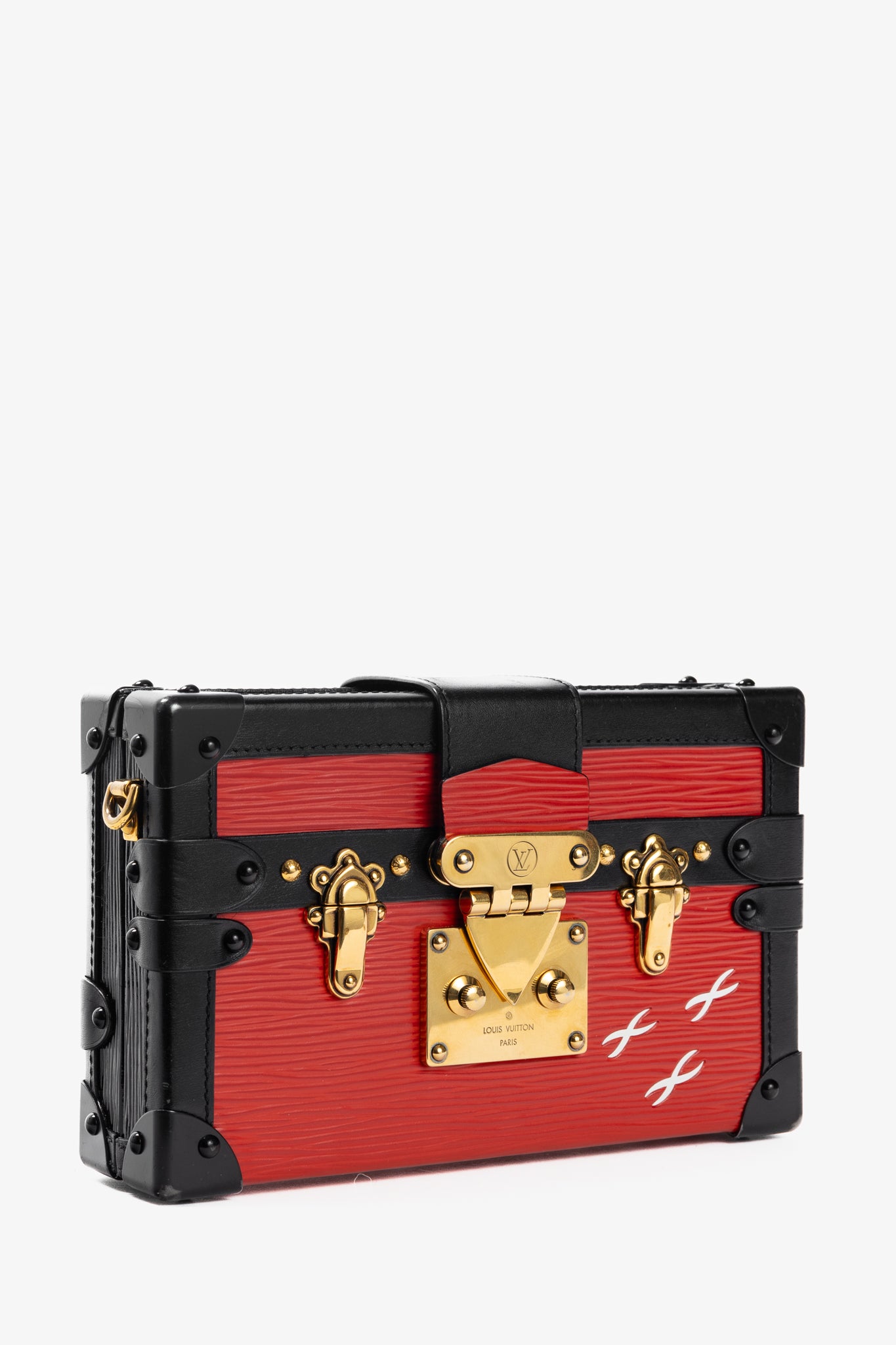 Louis Vuitton Petite Malle Rouge Epi Leather Trunk Crossbody