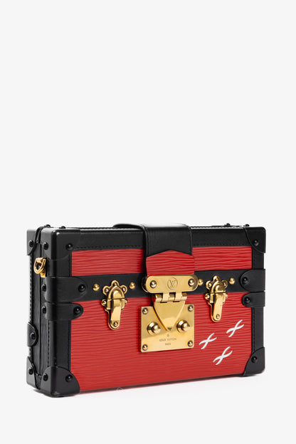 Louis Vuitton Petite Malle Rouge Epi Leather Trunk Crossbody
