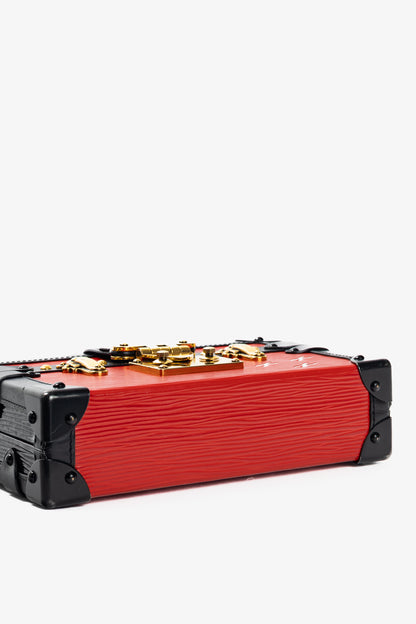 Louis Vuitton Petite Malle Rouge Epi Leather Trunk Crossbody