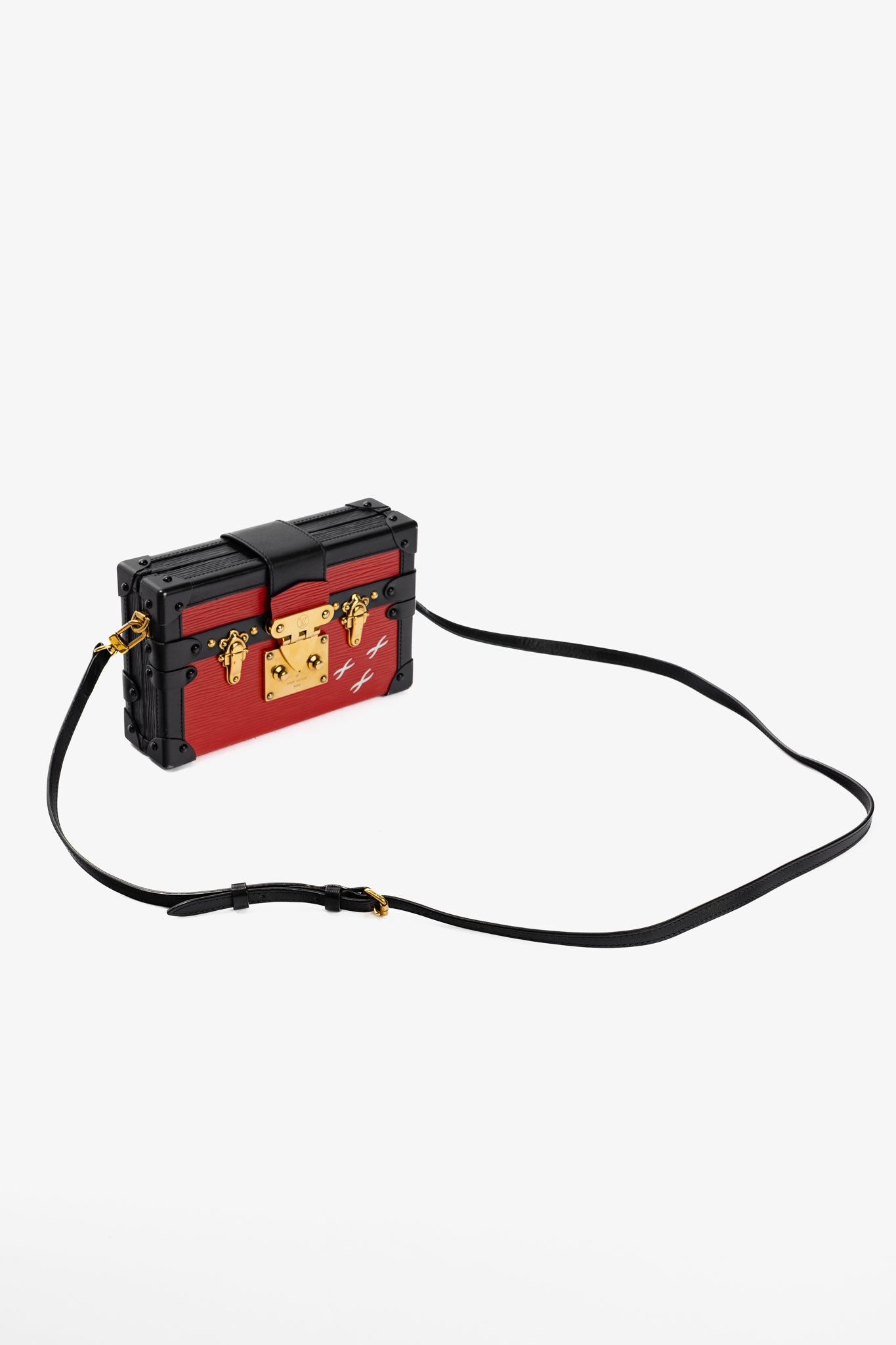 Louis Vuitton Petite Malle Rouge Epi Leather Trunk Crossbody