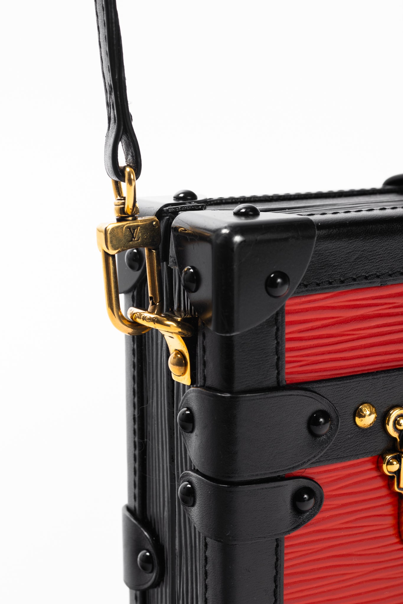 Louis Vuitton Petite Malle Rouge Epi Leather Trunk Crossbody