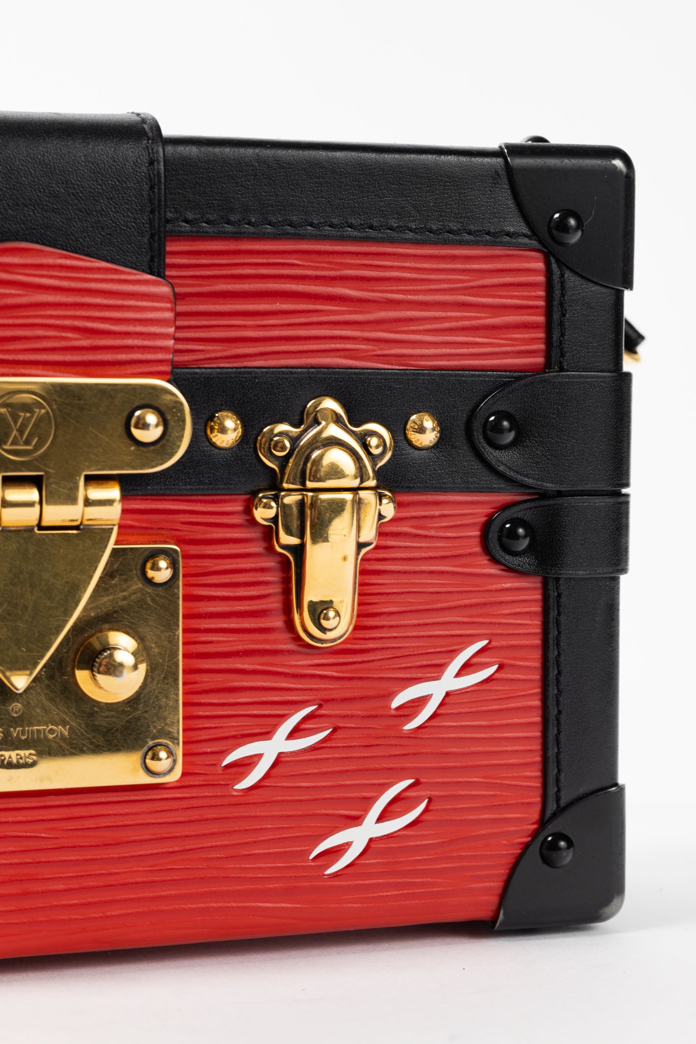 Louis Vuitton Petite Malle Rouge Epi Leather Trunk Crossbody