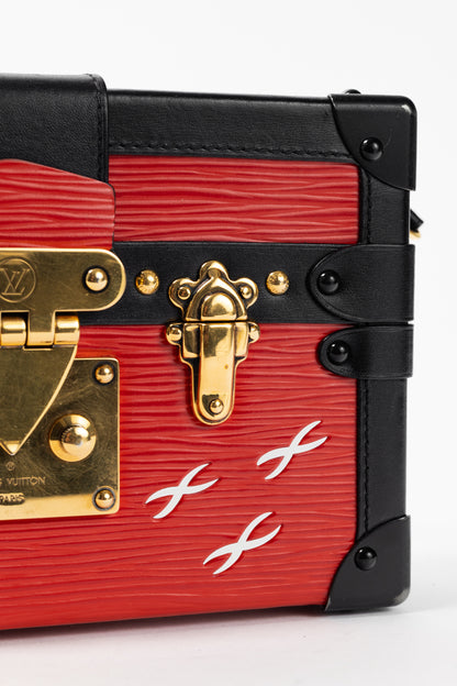 Louis Vuitton Petite Malle Rouge Epi Leather Trunk Crossbody