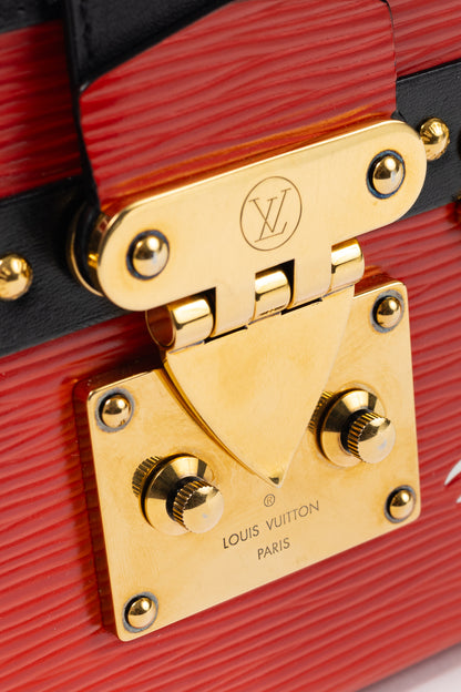 Louis Vuitton Petite Malle Rouge Epi Leather Trunk Crossbody