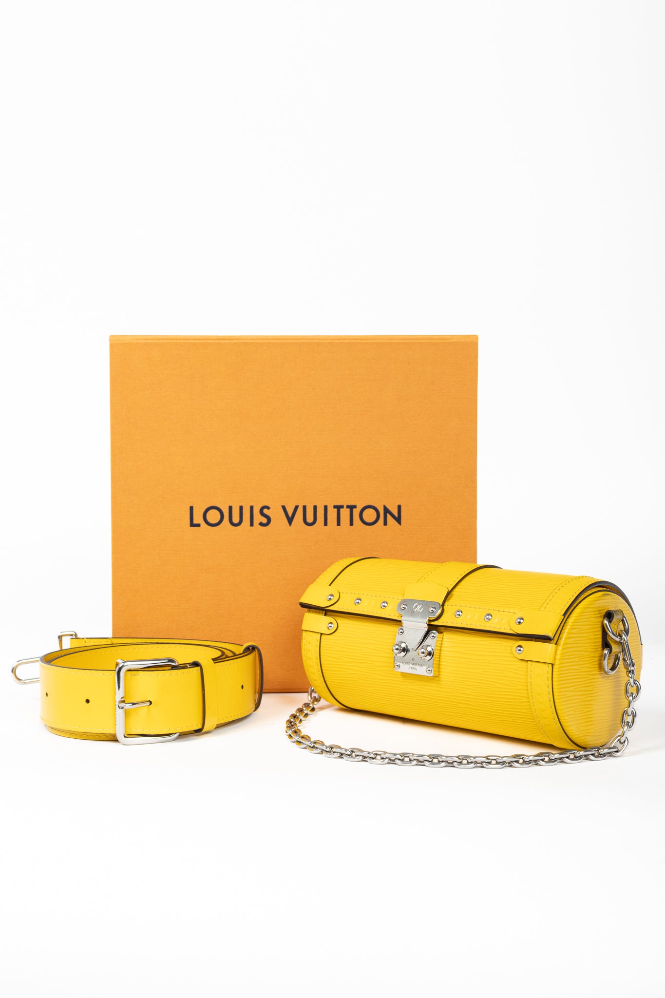 Louis Vuitton Papillon Trunk Jaune Epi Leather Handbag