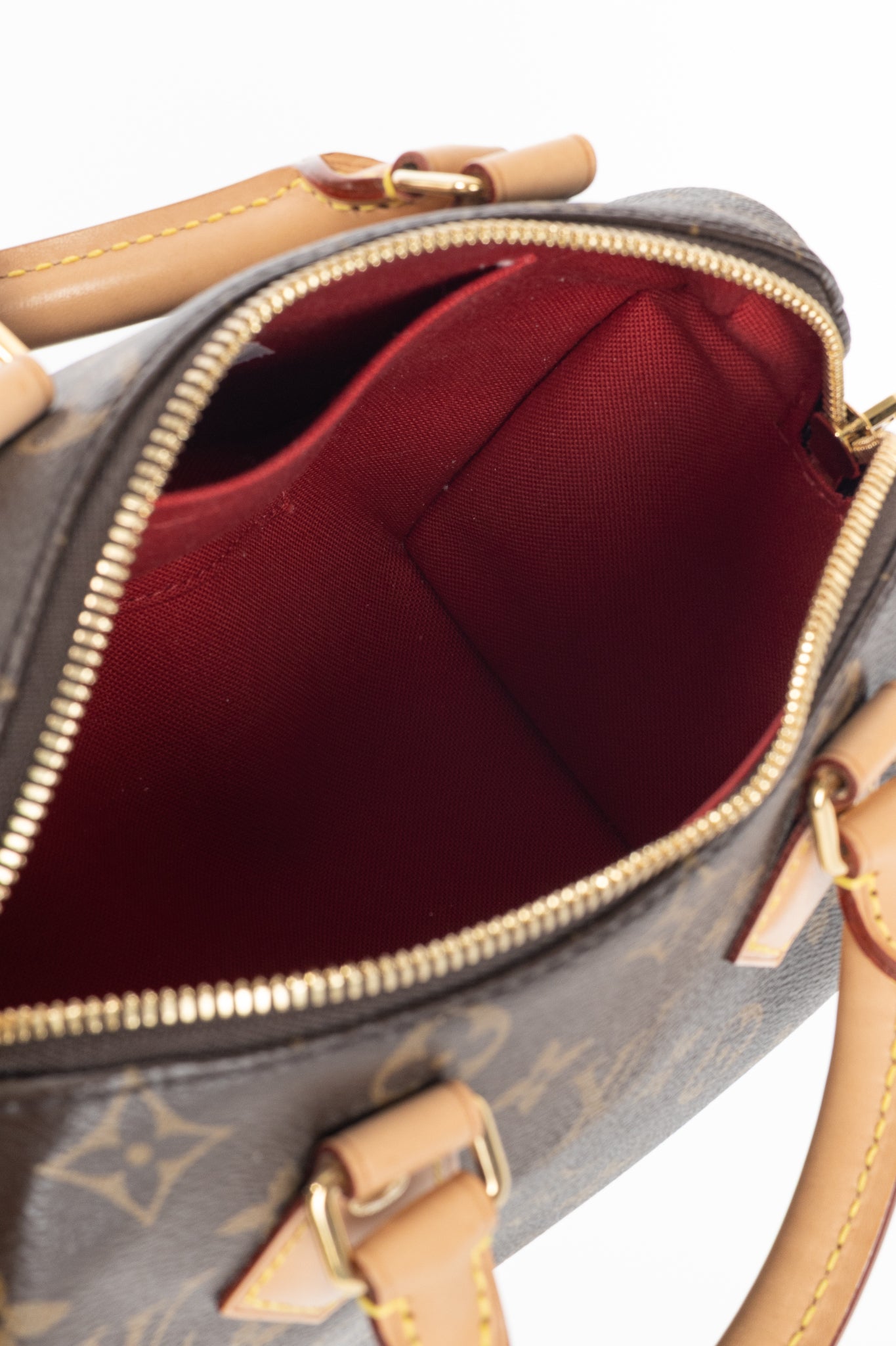 Louis Vuitton Speedy Bandouliere 20 Monogram Canvas Handbag with Fuchsia Strap