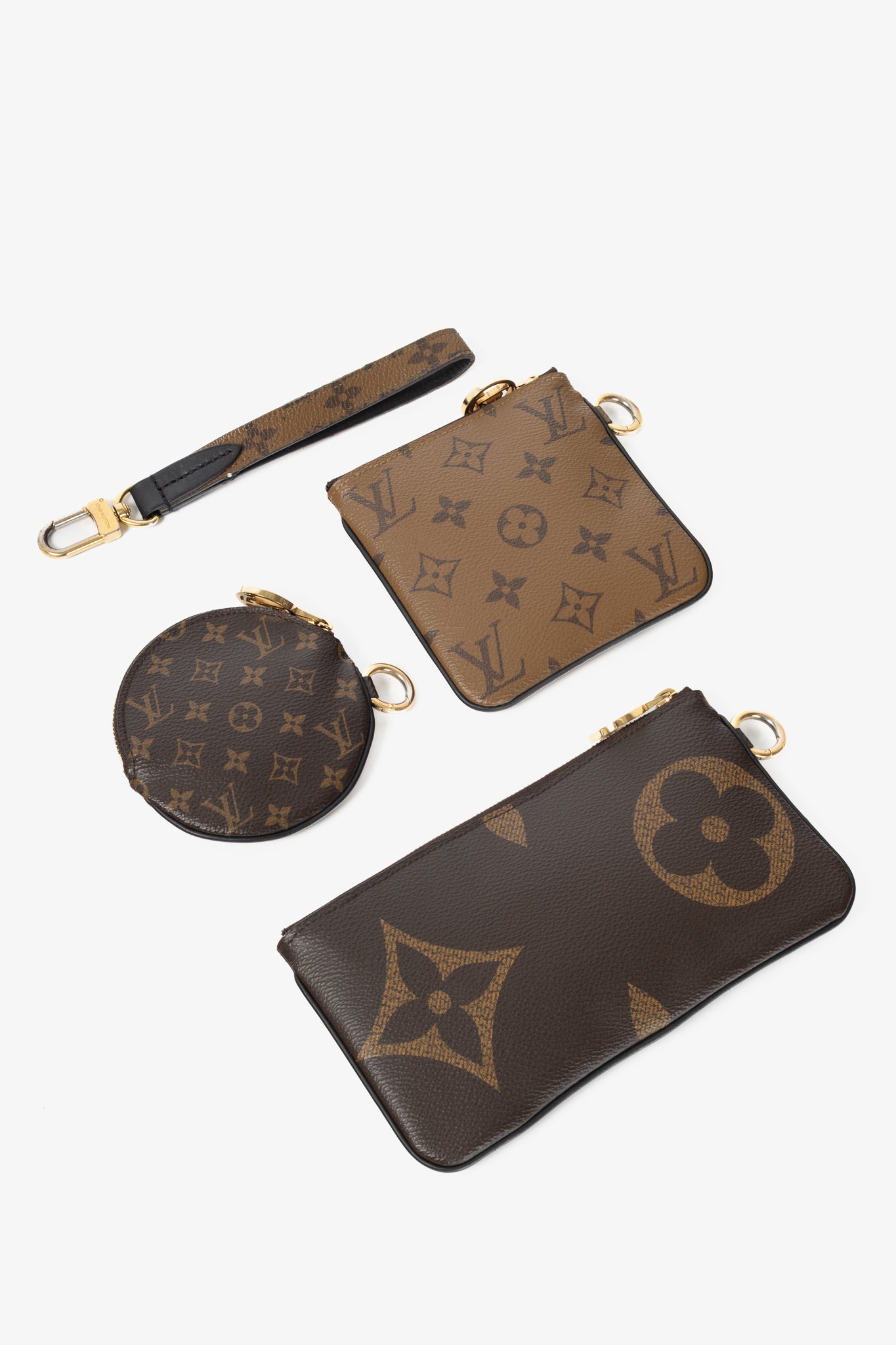 Louis Vuitton Monogram & Monogram Reverse Canvas Trio Pouch