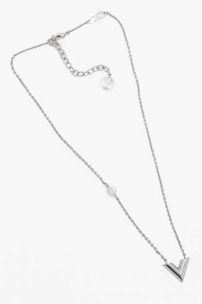 Louis Vuitton Essential V Silver-Tone Supple Necklace
