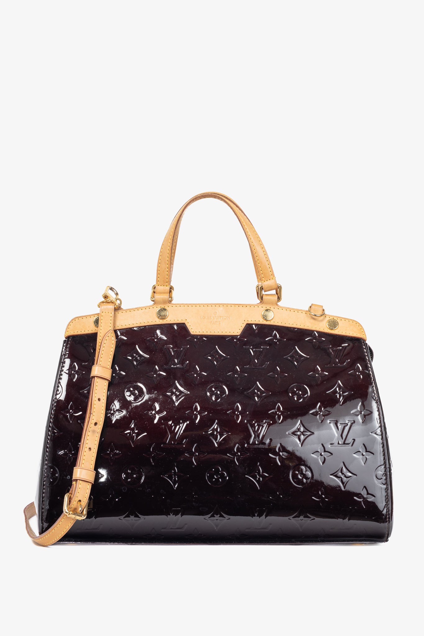 Louis Vuitton Brea MM Amarante Monogram Vernis Leather Tote
