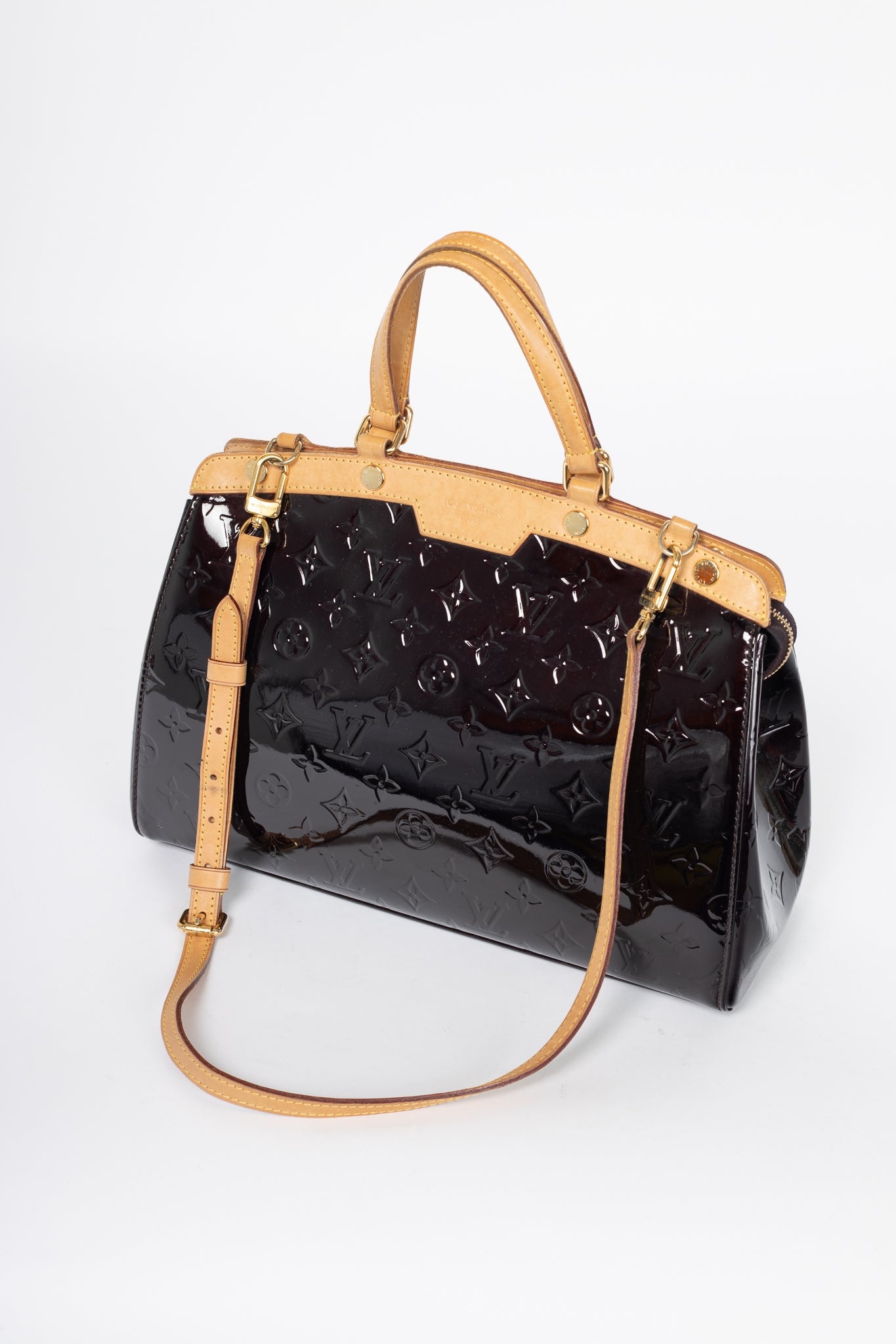 Louis Vuitton Brea MM Amarante Monogram Vernis Leather Tote