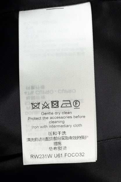 Louis Vuitton Black Monogram Wool Leather Insert A-Line Glitter Coat
