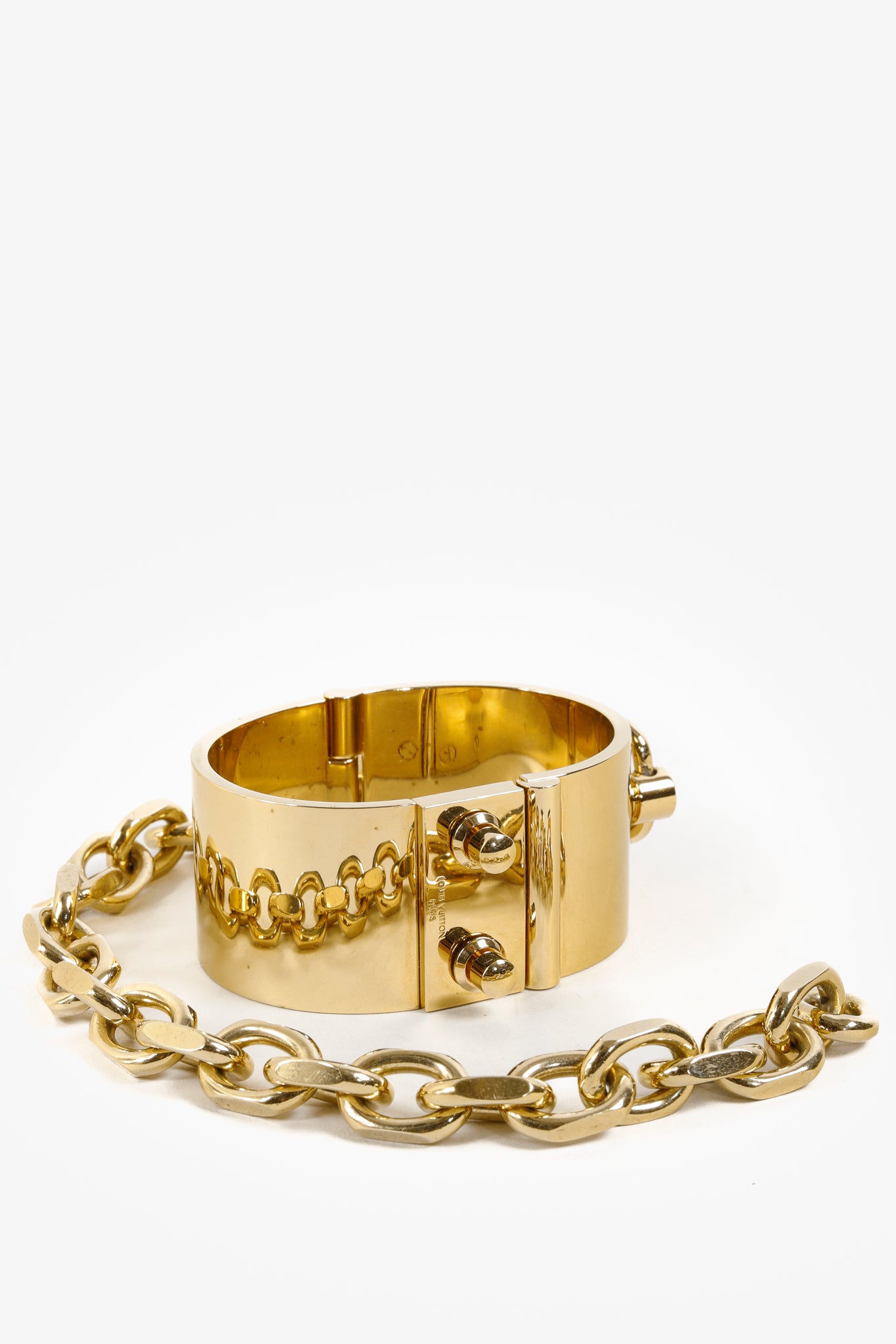 Louis Vuitton Marc Jacobs Fetish Gold Tone Bracelet with Chain