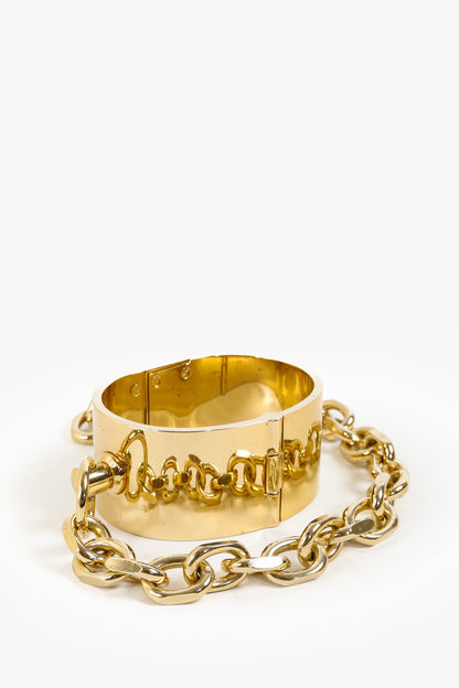 Louis Vuitton Marc Jacobs Fetish Gold Tone Bracelet with Chain