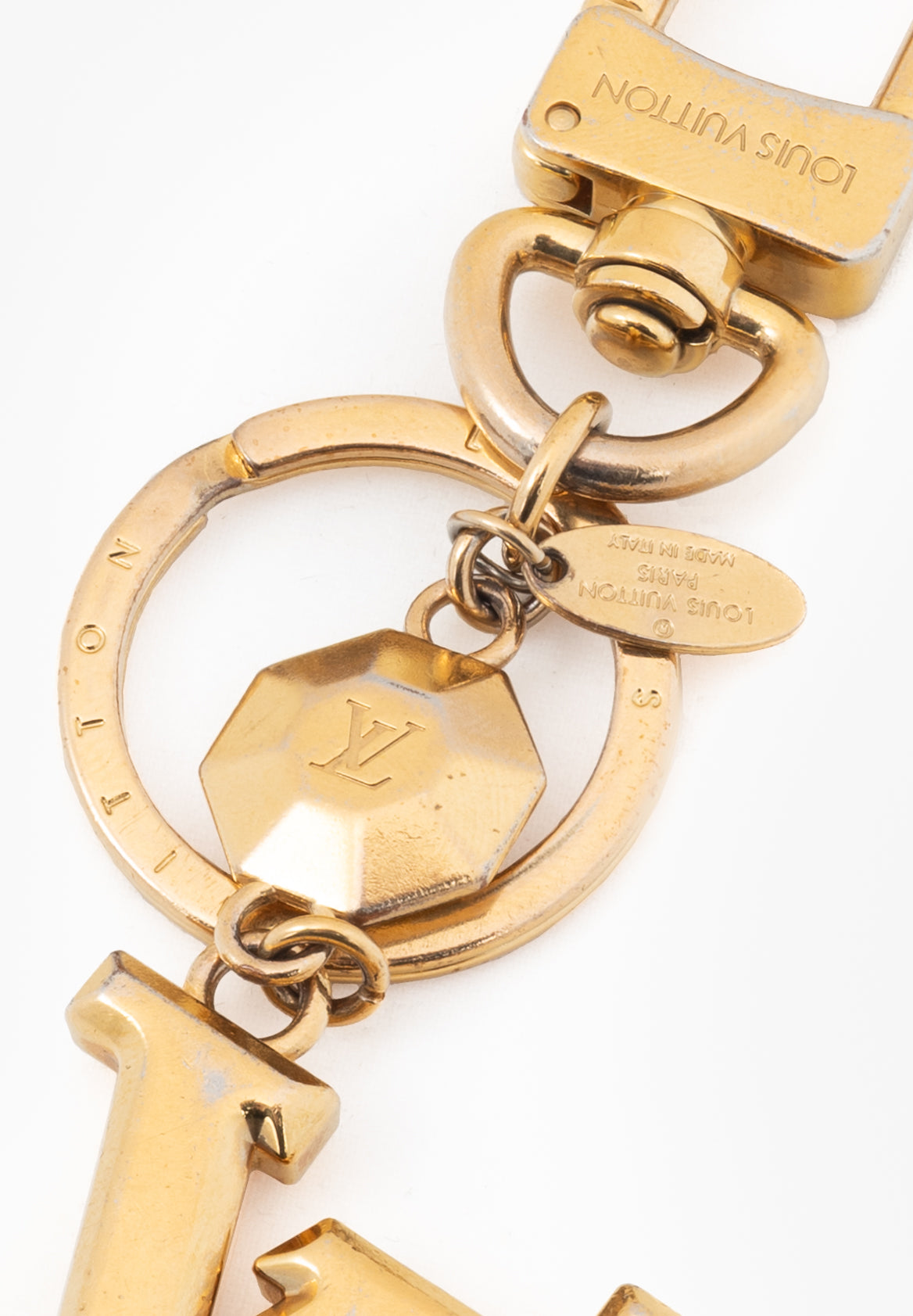 Louis Vuitton LV Facettes Gold-Tone Bag Charm & Key Holder