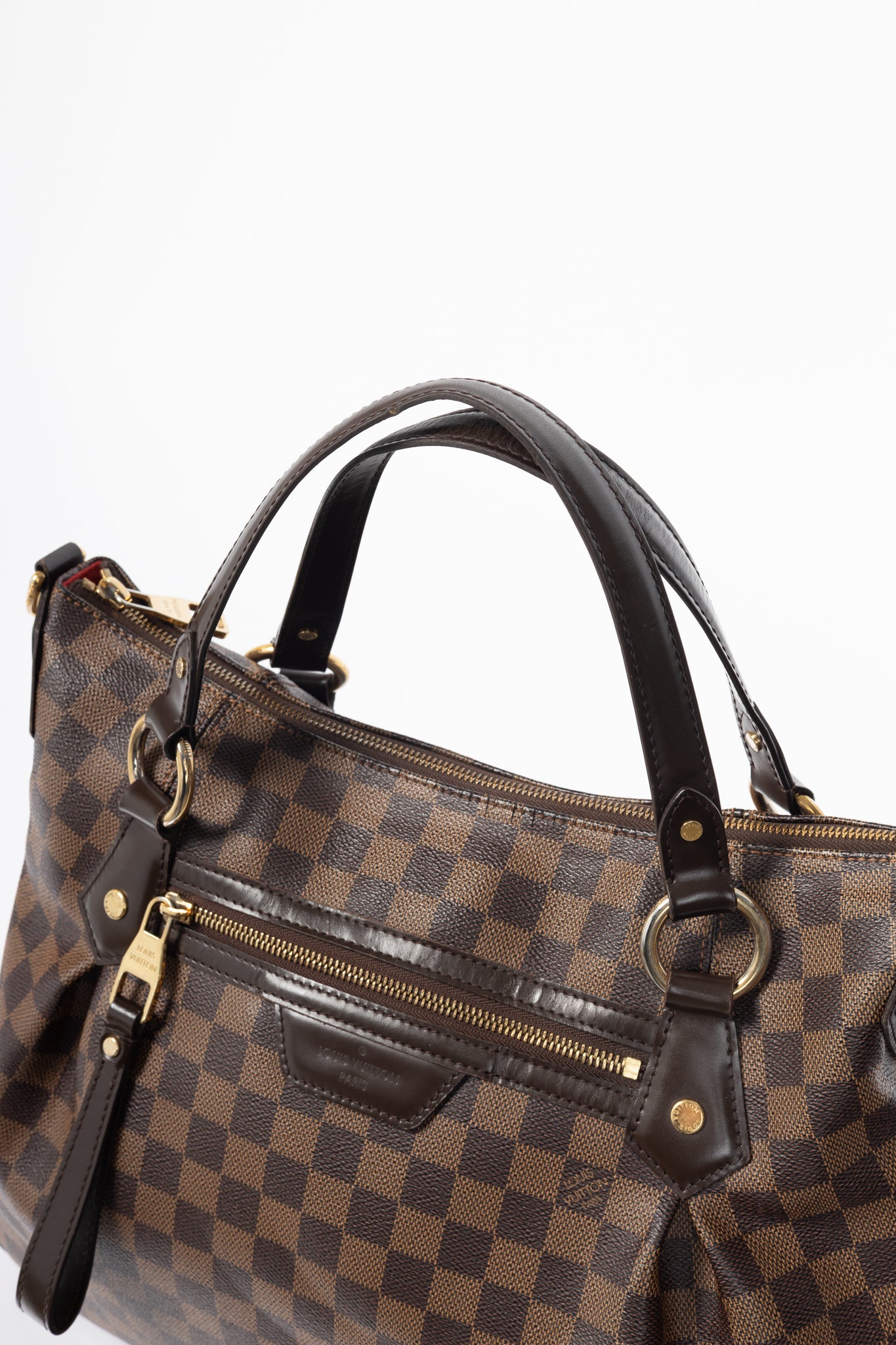 Louis Vuitton Evora MM Damier Ebene Coated Canvas Handbag