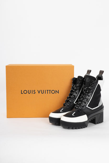 Louis Vuitton Laureate Black Technical Nylon Lace-Up Boots