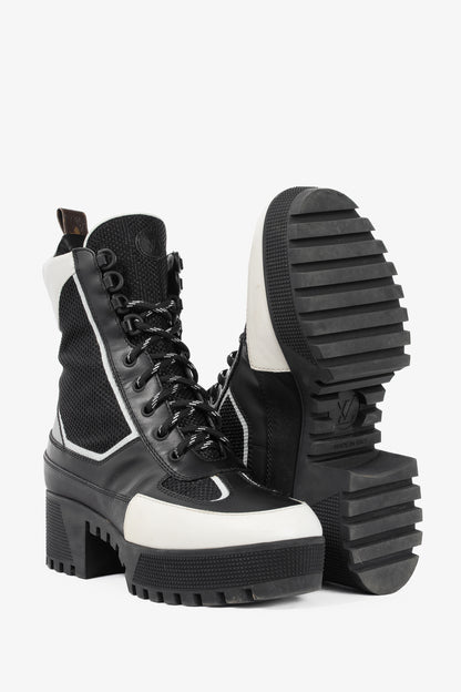 Louis Vuitton Laureate Black Technical Nylon Lace-Up Boots