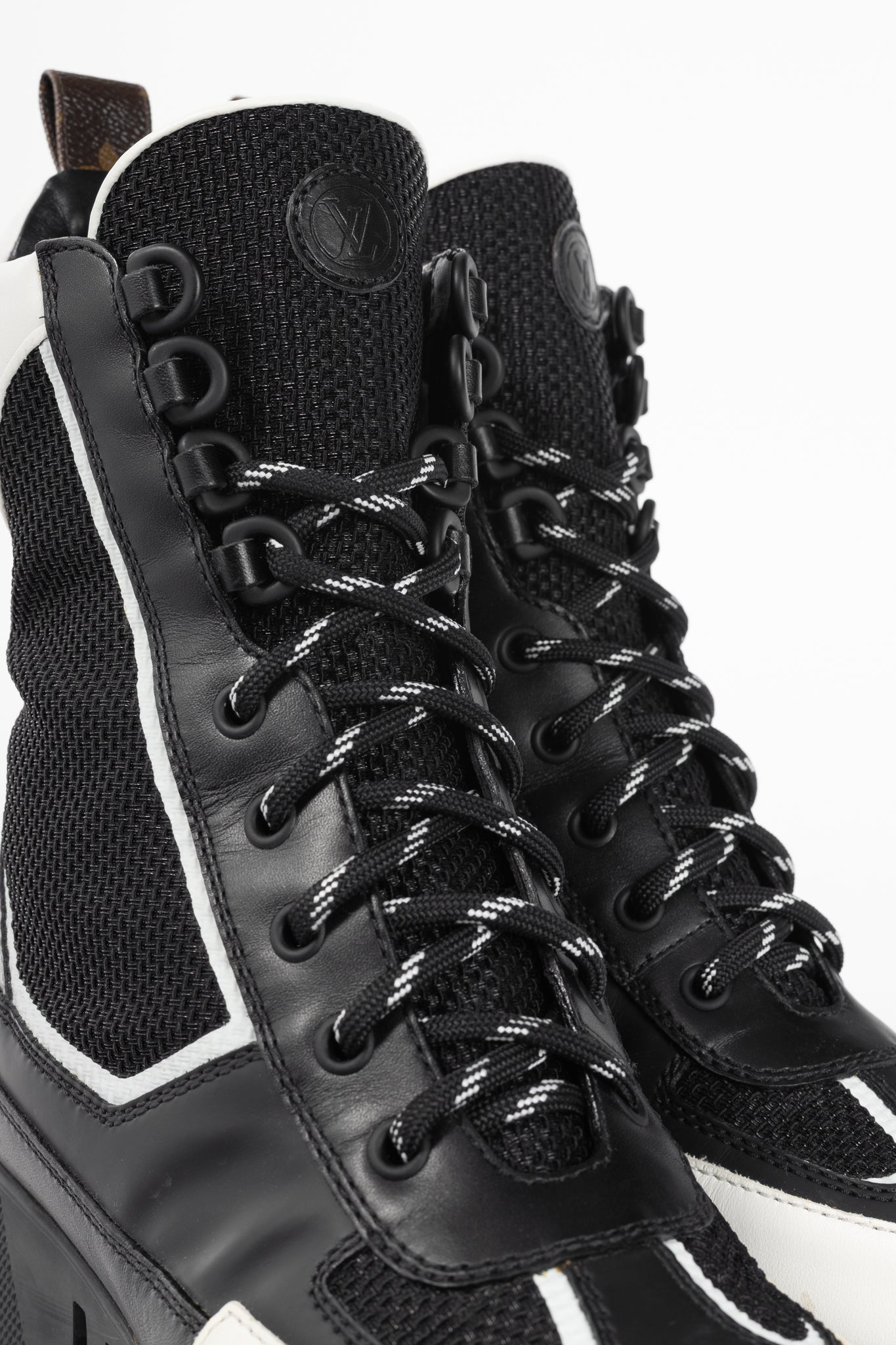 Louis Vuitton Laureate Black Technical Nylon Lace-Up Boots