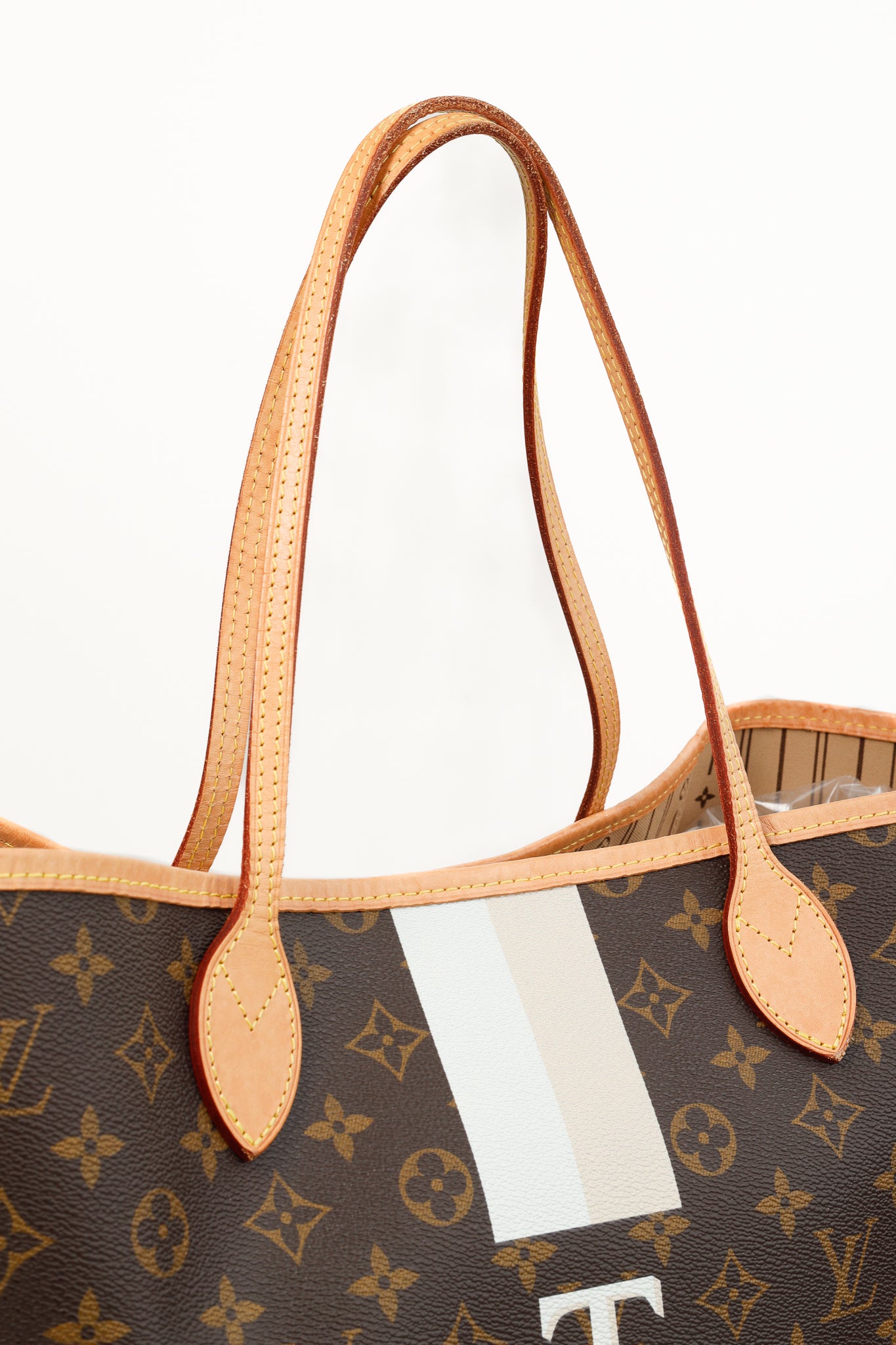 Louis Vuitton Brown Monogram "T" My LV Stripe Heritage Neverfull GM