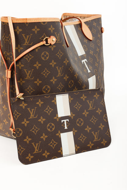 Louis Vuitton Brown Monogram "T" My LV Stripe Heritage Neverfull GM