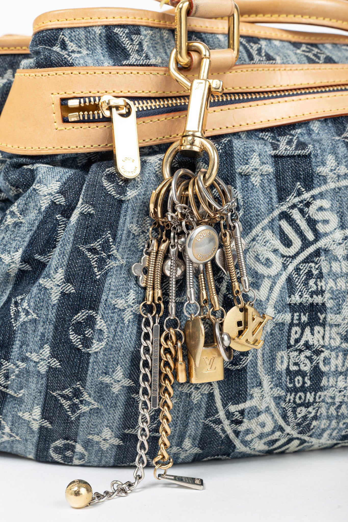 Louis Vuitton Cabas Raye GM Monogram Denim Cruise Shoulder Bag