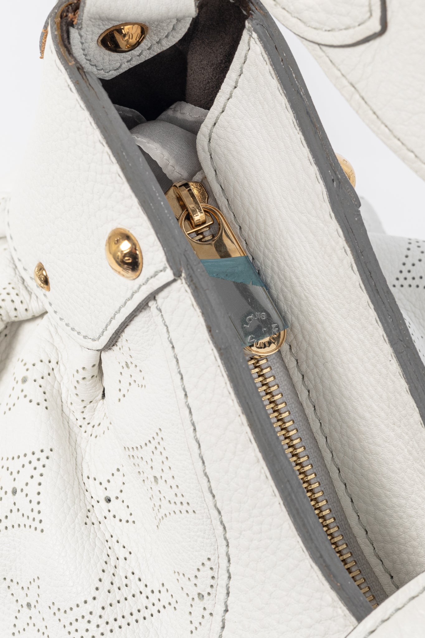 Louis Vuitton Solar GM White Mahina Perforated Leather Hobo