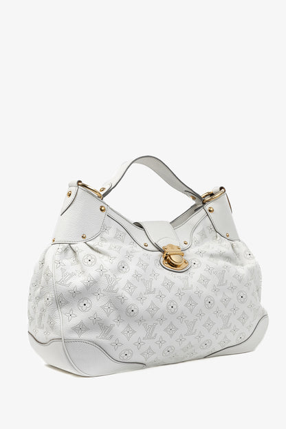 Louis Vuitton Solar GM White Mahina Perforated Leather Hobo
