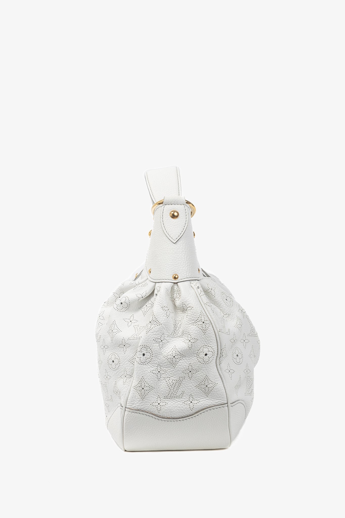 Louis Vuitton Solar GM White Mahina Perforated Leather Hobo